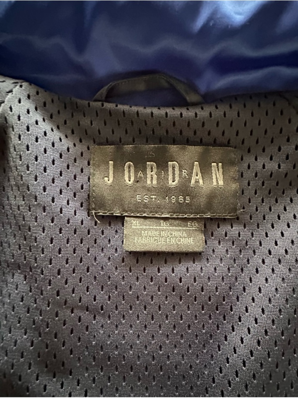 Nike Air Jordan AJ5 Track Jacket Blue & Black Satin Full-Zip Retro Style Sz XL - Picture 5 of 12